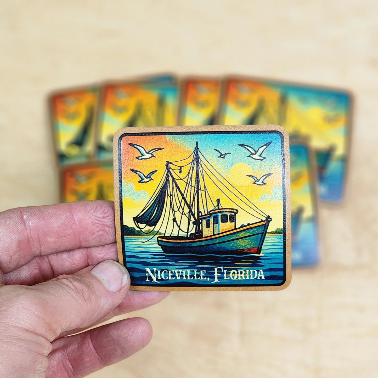 Custom UV Printed Leather or Acrylic Patches - Wholesale Packages