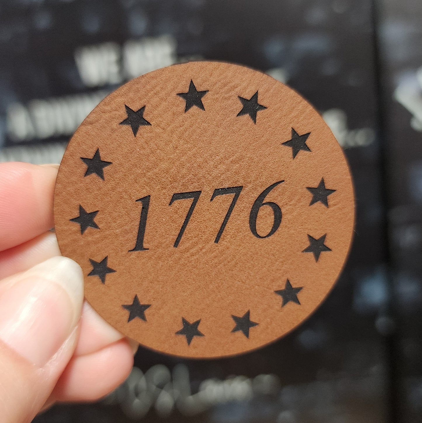 1776 Engraved Leatherette Hat Patch - MR01