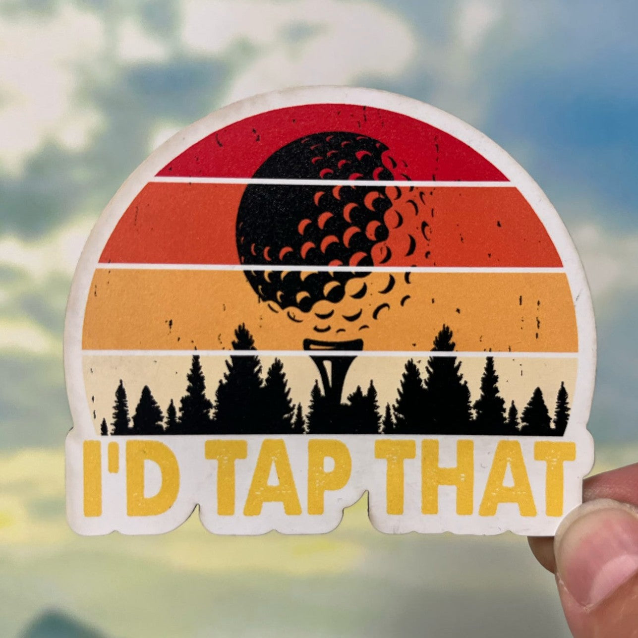 Golf Inspired I'd Tap That UV Printed Leatherette Hat Patch - MR01