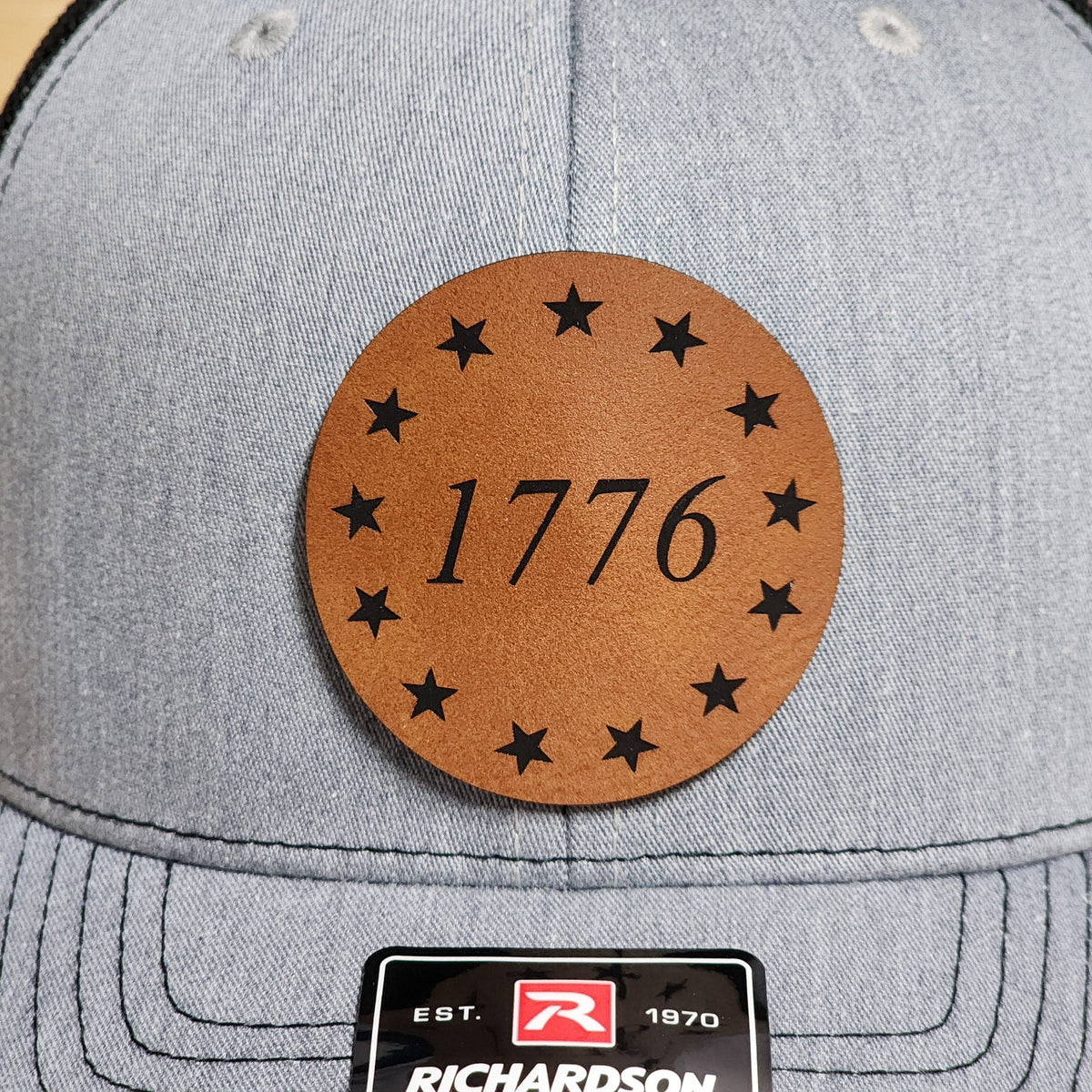 Hat Rack 1776 1776 Engraved Leatherette Hat Patch - MR01 – Lone Star Adhesive