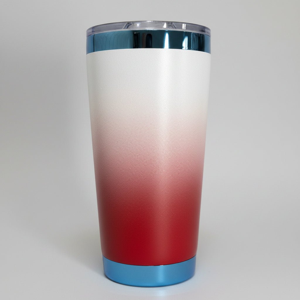 20oz Blue Plated Tumbler - Ombre Red - LoneStar Adhesive