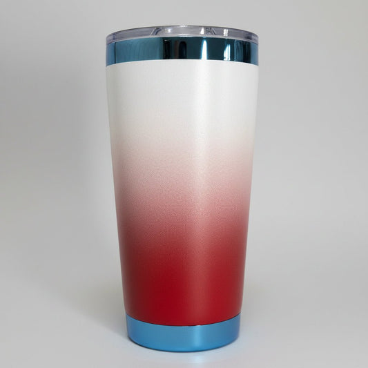 20oz Blue Plated Tumbler - Ombre Red - LoneStar Adhesive