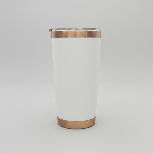20oz Copper Plated Tumbler - White - LoneStar Adhesive