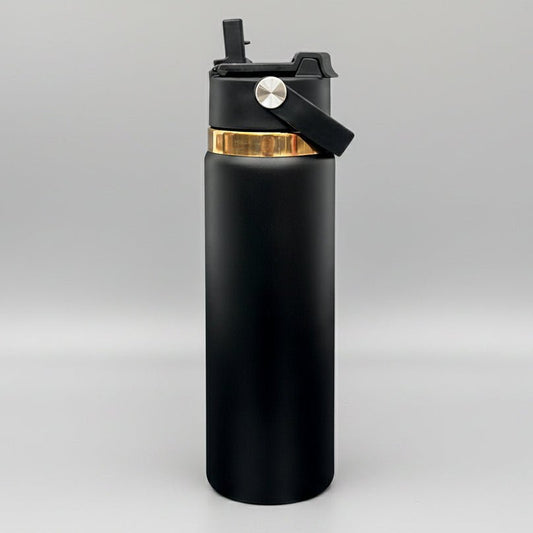 20oz Copper Plated Water Bottle - Black - LoneStar Adhesive