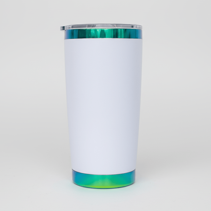 20oz Green/Blue Plated Tumbler - White - LoneStar Adhesive