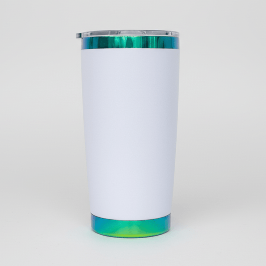 20oz Green/Blue Plated Tumbler - White - LoneStar Adhesive