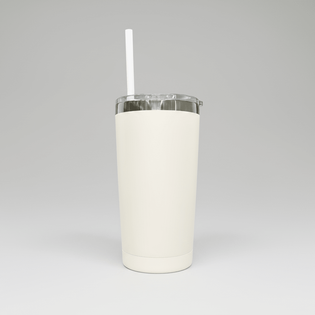 20oz Mirror Black Plated Tumbler - Cream - LoneStar Adhesive