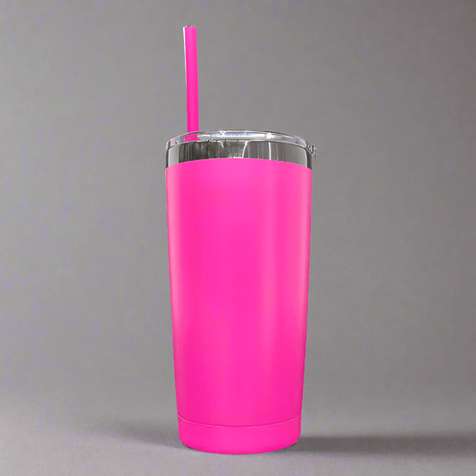 20oz Mirror Black Plated Tumbler - Hot Pink - LoneStar Adhesive