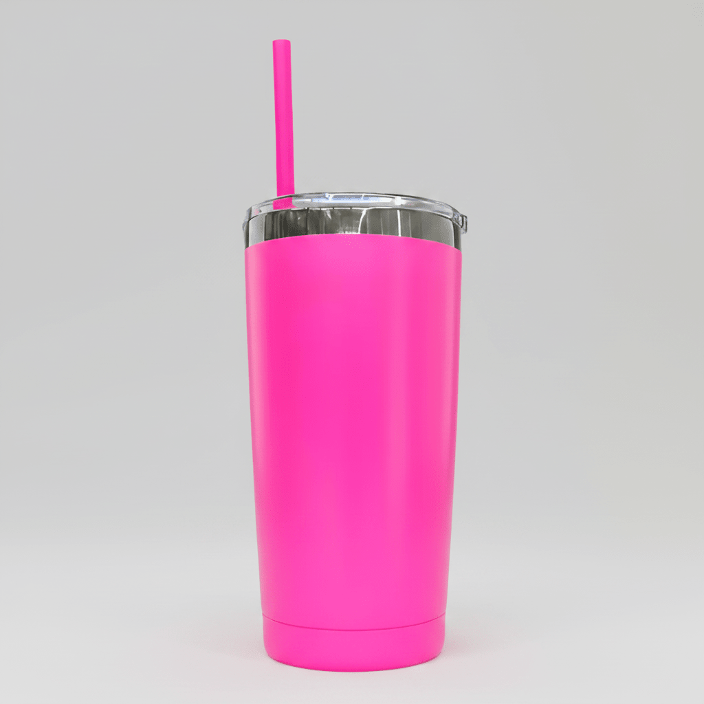 20oz Mirror Black Plated Tumbler - Hot Pink - LoneStar Adhesive