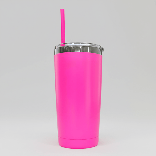 20oz Mirror Black Plated Tumbler - Hot Pink - LoneStar Adhesive