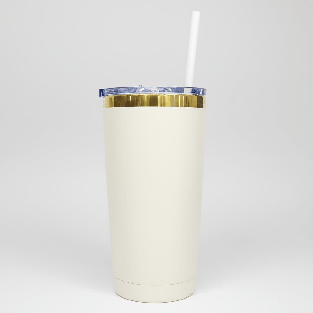 20oz Mirror Gold Plated Tumbler - Cream - LoneStar Adhesive