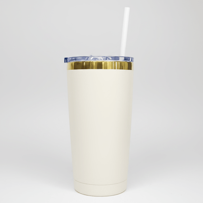 20oz Mirror Gold Plated Tumbler - Cream - LoneStar Adhesive
