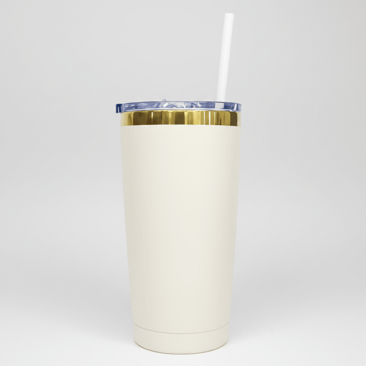 20oz Mirror Gold Plated Tumbler - Cream - LoneStar Adhesive
