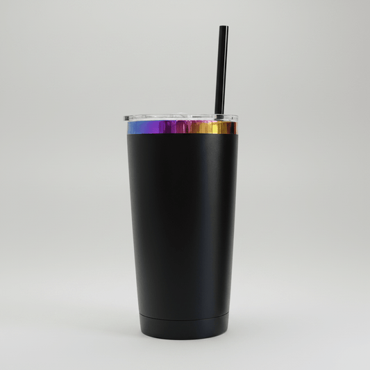 20oz Rainbow Plated Tumbler - Black - LoneStar Adhesive