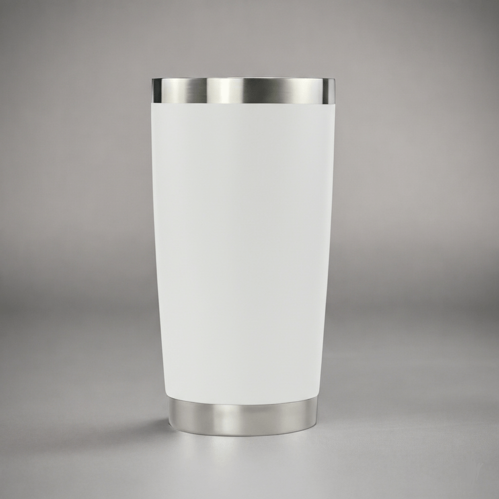 20oz Stainless Tumbler w/ Magnet Sliding Lid - White - LoneStar Adhesive