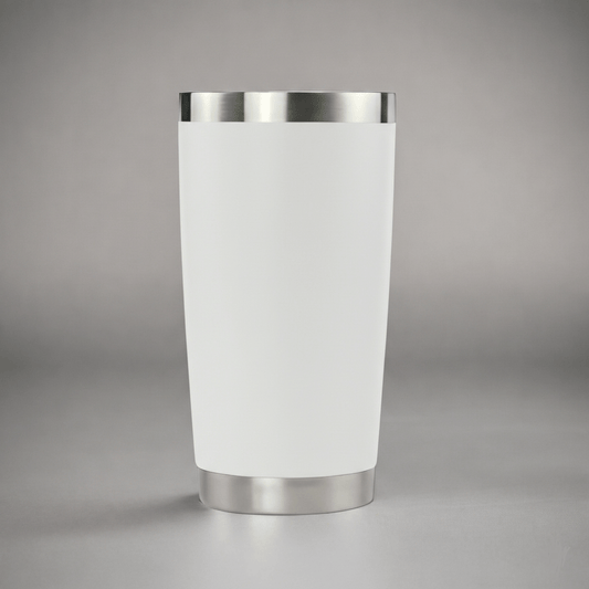 20oz Stainless Tumbler w/ Magnet Sliding Lid - White - LoneStar Adhesive