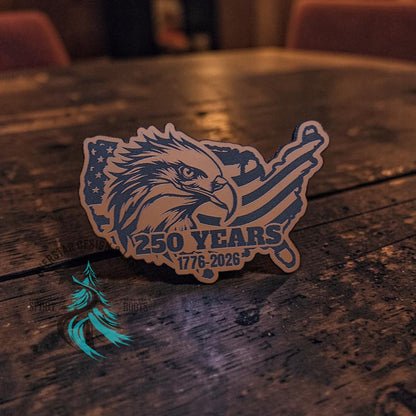 250 Years Eagle USA Leather Patch - LoneStar Adhesive