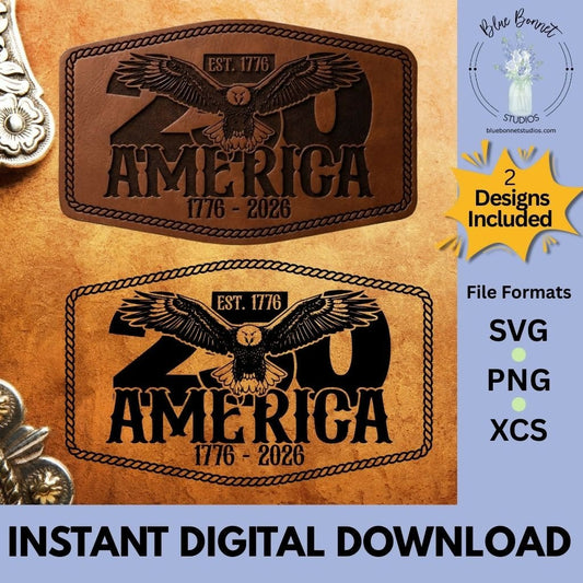 250 Years of America Eagle Patch Design | Laser - Ready SVG, PNG & XCS - LoneStar Adhesive