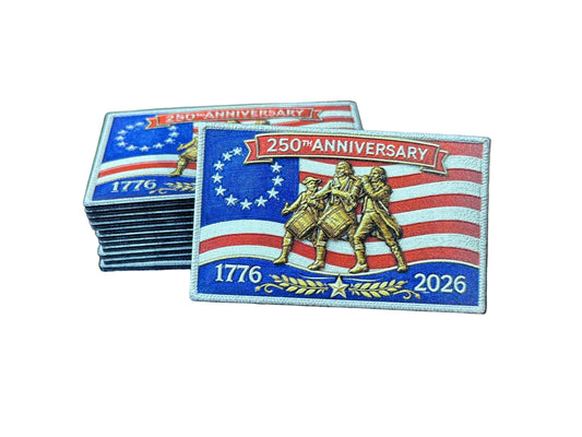 250th Anniversary UV Printed Leatherette Hat Patch – 1776–2026 America Birthday Patch – Patriotic Trucker Hat Patch – USA 250th Celebration