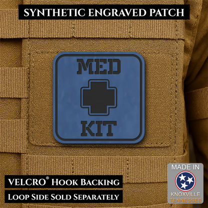 Med Kit IFAK, First-Aid Pouch Identification Patch, 2x2" | Made in USA | VELCRO® Brand Hook Backing