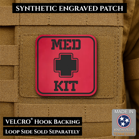 Med Kit IFAK, First-Aid Pouch Identification Patch, 2x2" | Made in USA | VELCRO® Brand Hook Backing