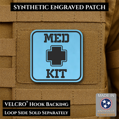 Med Kit IFAK, First-Aid Pouch Identification Patch, 2x2" | Made in USA | VELCRO® Brand Hook Backing