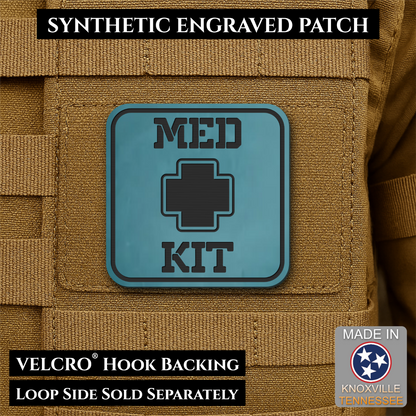 Med Kit IFAK, First-Aid Pouch Identification Patch, 2x2" | Made in USA | VELCRO® Brand Hook Backing