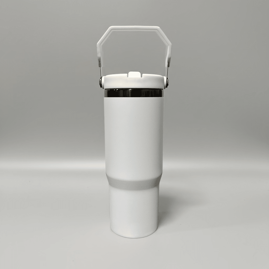 30oz Black Plated Flip Tumbler - White - LoneStar Adhesive