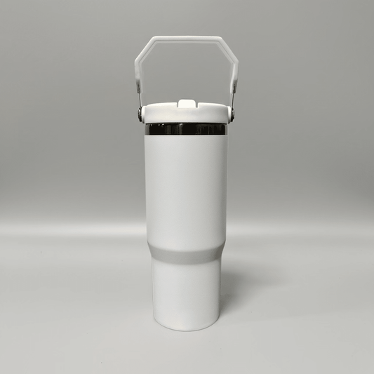 30oz Black Plated Flip Tumbler - White - LoneStar Adhesive