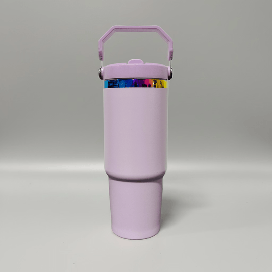 30oz Rainbow Plated Flip Tumbler - Lavender - LoneStar Adhesive