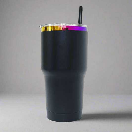 30oz Rainbow Plated Tumbler - Black - LoneStar Adhesive