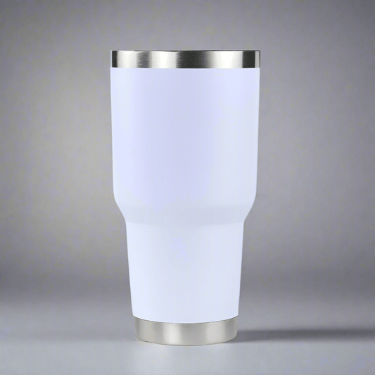 30oz Stainless Tumbler w/ Magnet Sliding Lid - White - LoneStar Adhesive