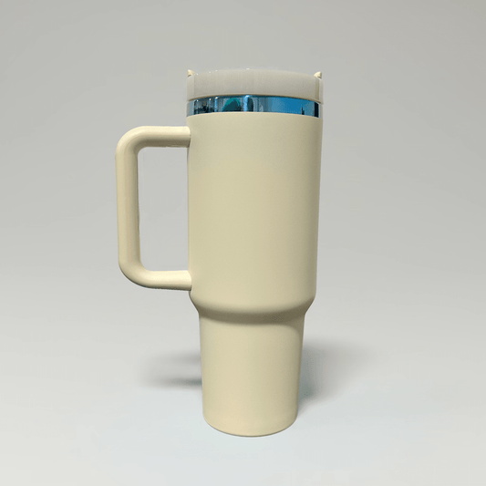 40oz Blue Plated Tumbler - Cream - LoneStar Adhesive