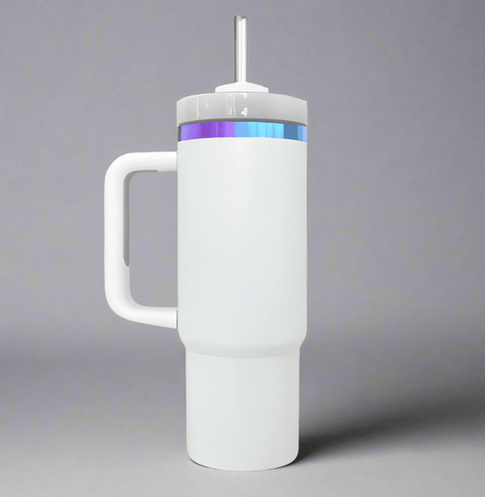 40oz Chroma Plated Tumbler - White - LoneStar Adhesive