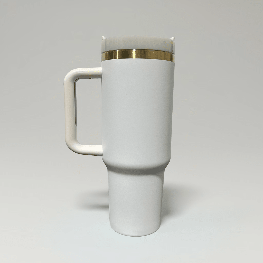40oz Gold Plated Tumbler - White - LoneStar Adhesive