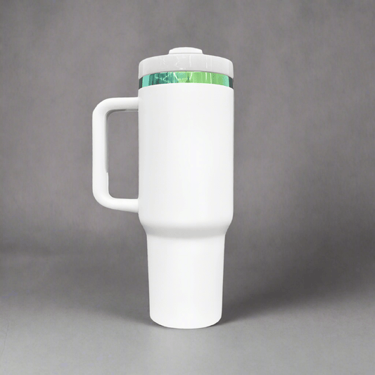 40oz Green/Blue Plated Tumbler - White - LoneStar Adhesive