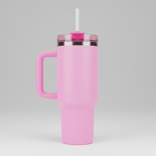 40oz Mirror Black Plated Tumbler - Bubble Gum - LoneStar Adhesive