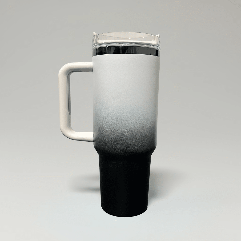 40oz Mirror Black Plated Tumbler - Ombre Black - LoneStar Adhesive