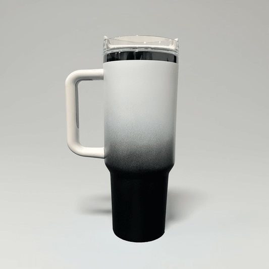 40oz Mirror Black Plated Tumbler - Ombre Black - LoneStar Adhesive