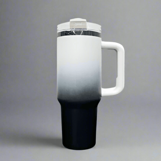 40oz Mirror Black Plated Tumbler - Ombre Black - LoneStar Adhesive
