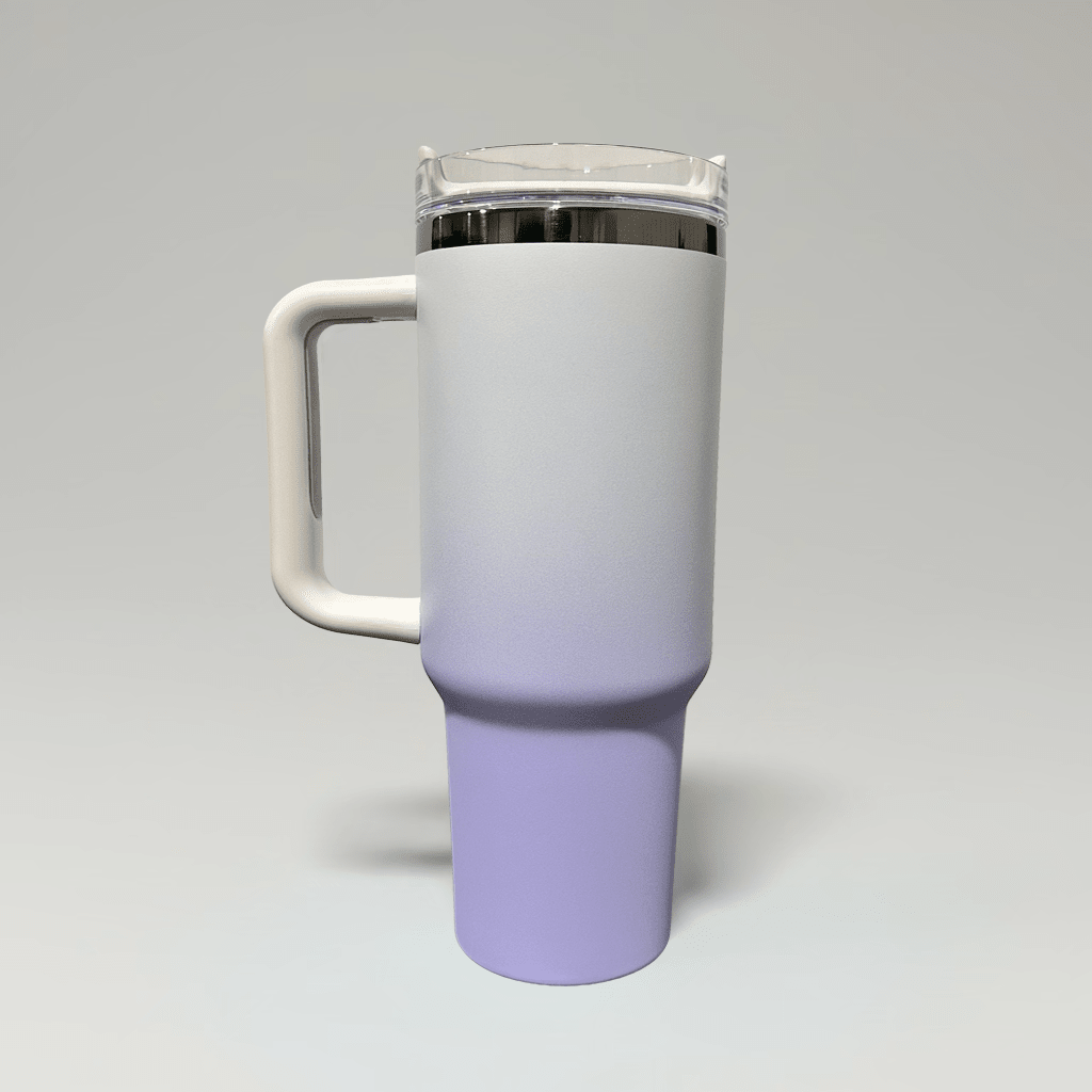40oz Mirror Black Plated Tumbler - Ombre Lavender - LoneStar Adhesive