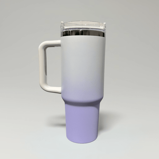 40oz Mirror Black Plated Tumbler - Ombre Lavender - LoneStar Adhesive
