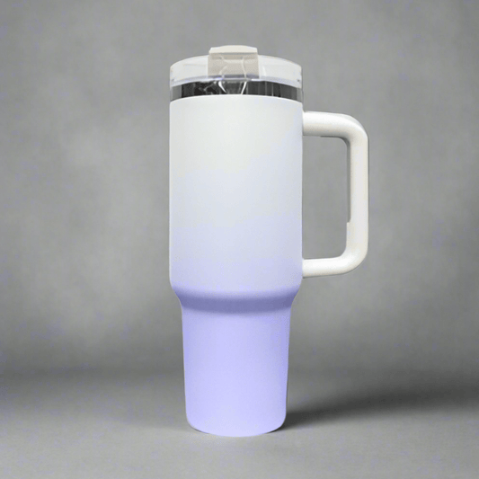 40oz Mirror Black Plated Tumbler - Ombre Lavender - LoneStar Adhesive