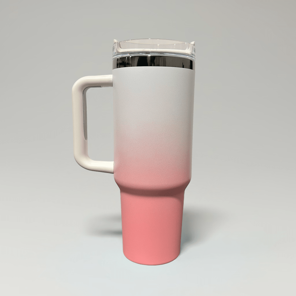 40oz Mirror Black Plated Tumbler - Ombre Pink - LoneStar Adhesive