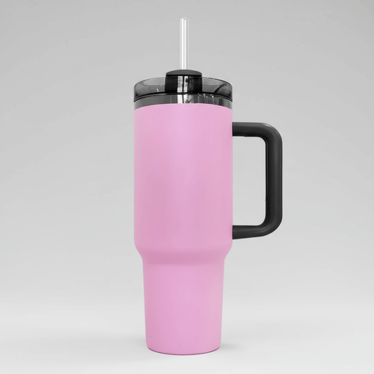 40oz Mirror Black Plated Tumbler - Pink - LoneStar Adhesive