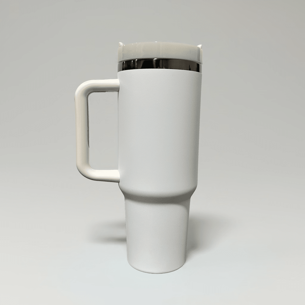40oz Mirror Black Plated Tumbler - White - LoneStar Adhesive