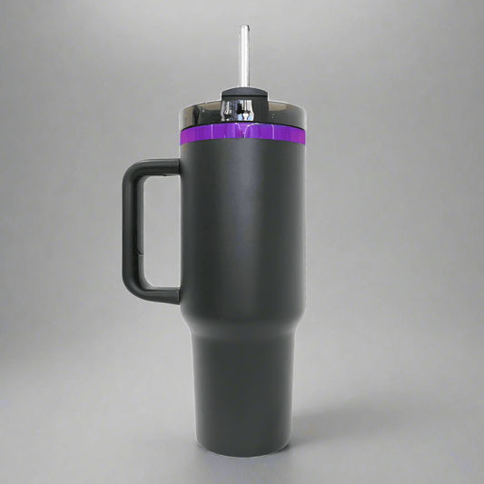 40oz Purple Plated Tumbler - Black - LoneStar Adhesive