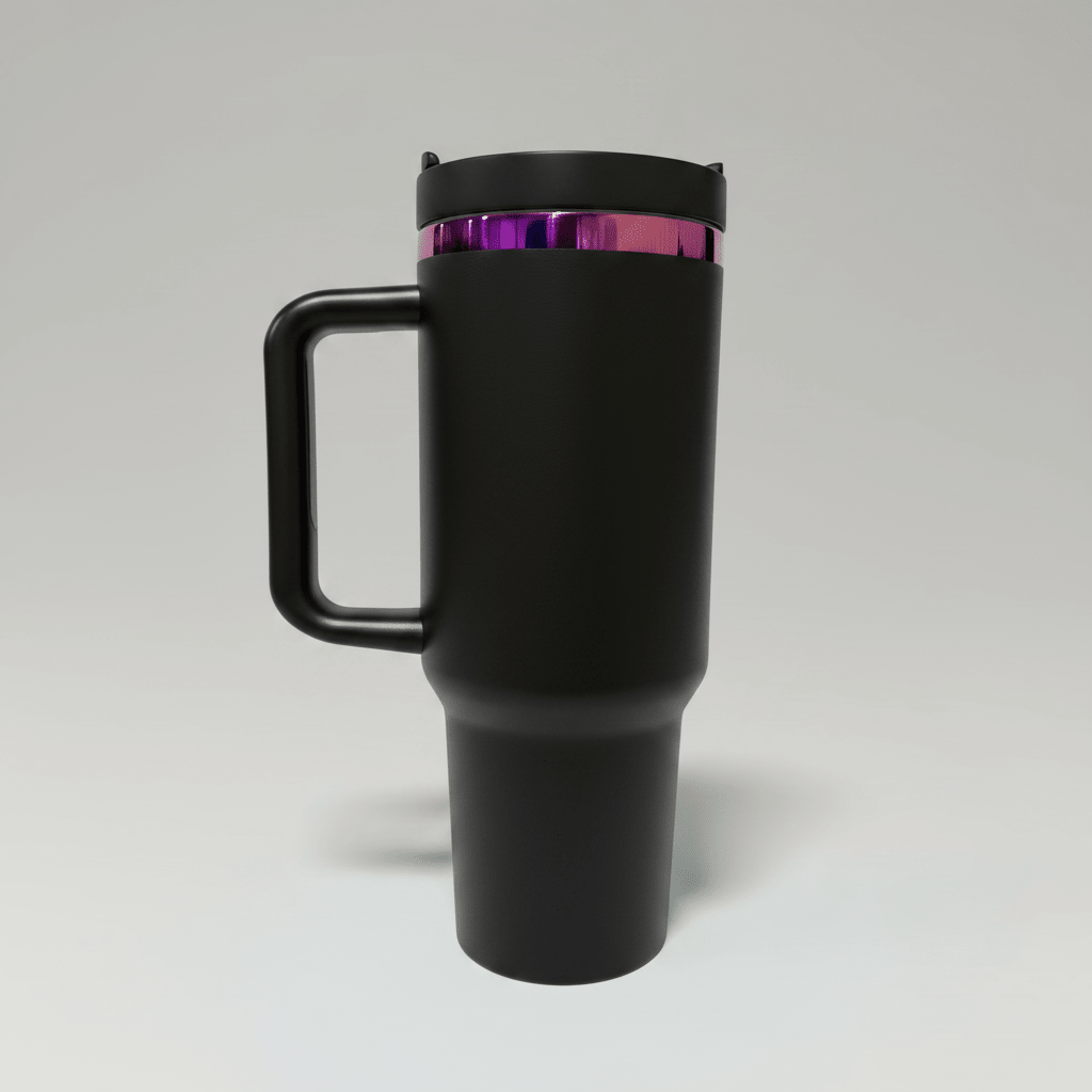 40oz Purple Plated Tumbler - Black - LoneStar Adhesive
