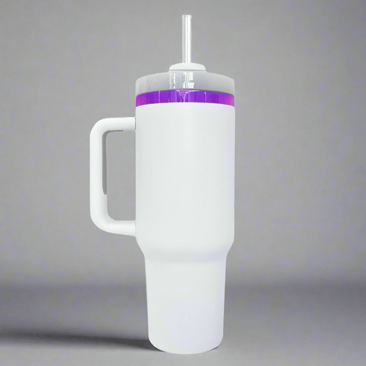 40oz Purple Plated Tumbler - White - LoneStar Adhesive
