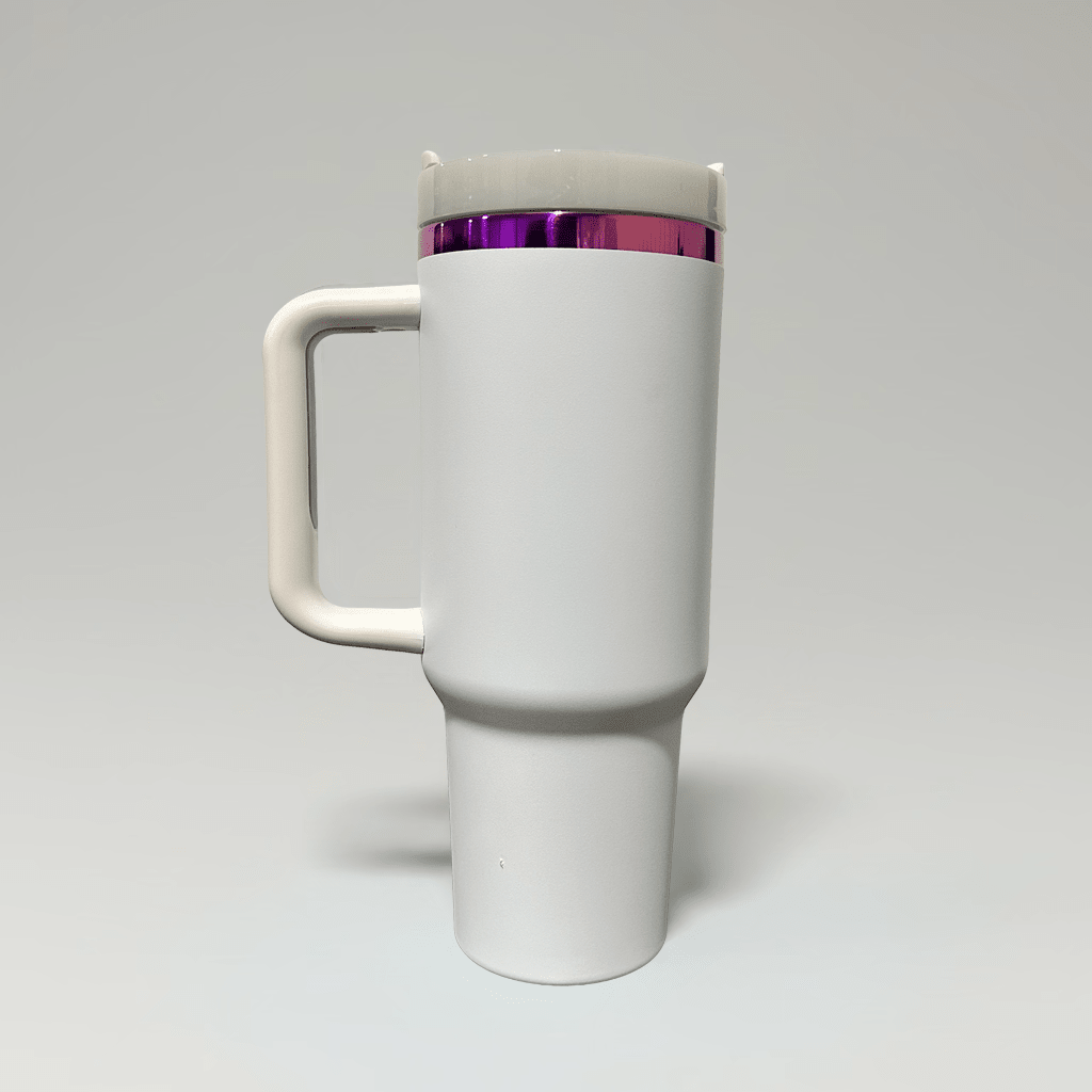 40oz Purple Plated Tumbler - White - LoneStar Adhesive